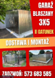 Garaż blaszany 3x5 II gatunek jednospadowy dostawa + montaż