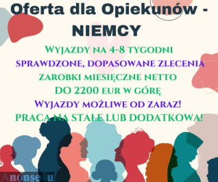 Praca dla Opiekunek w Niemczech - do 11 000 zł na rękę!
